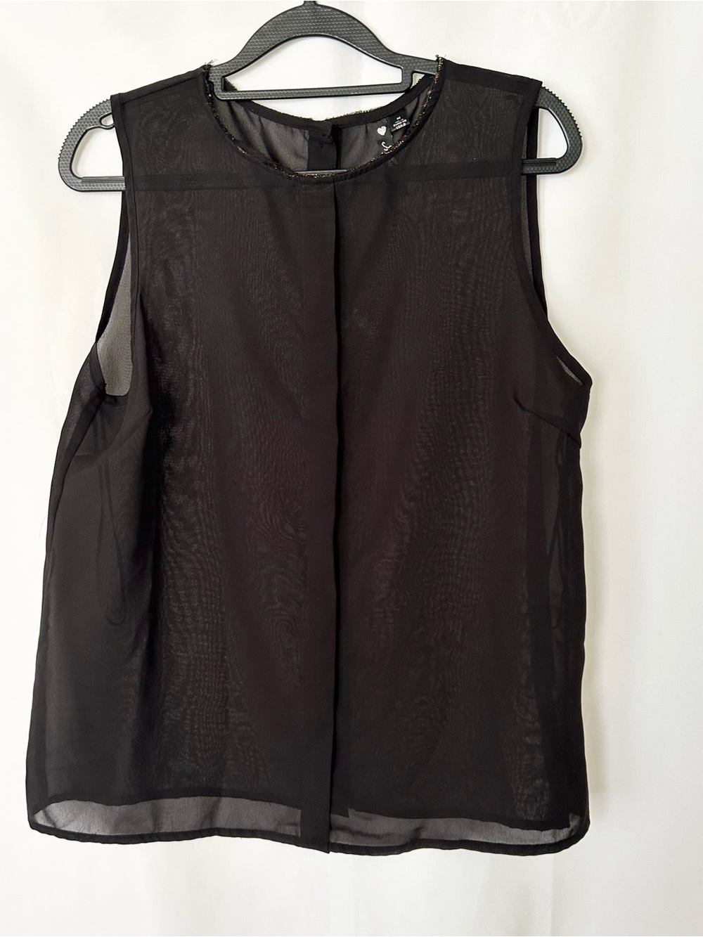 Sleeveless Black Sheer Blouse for Women